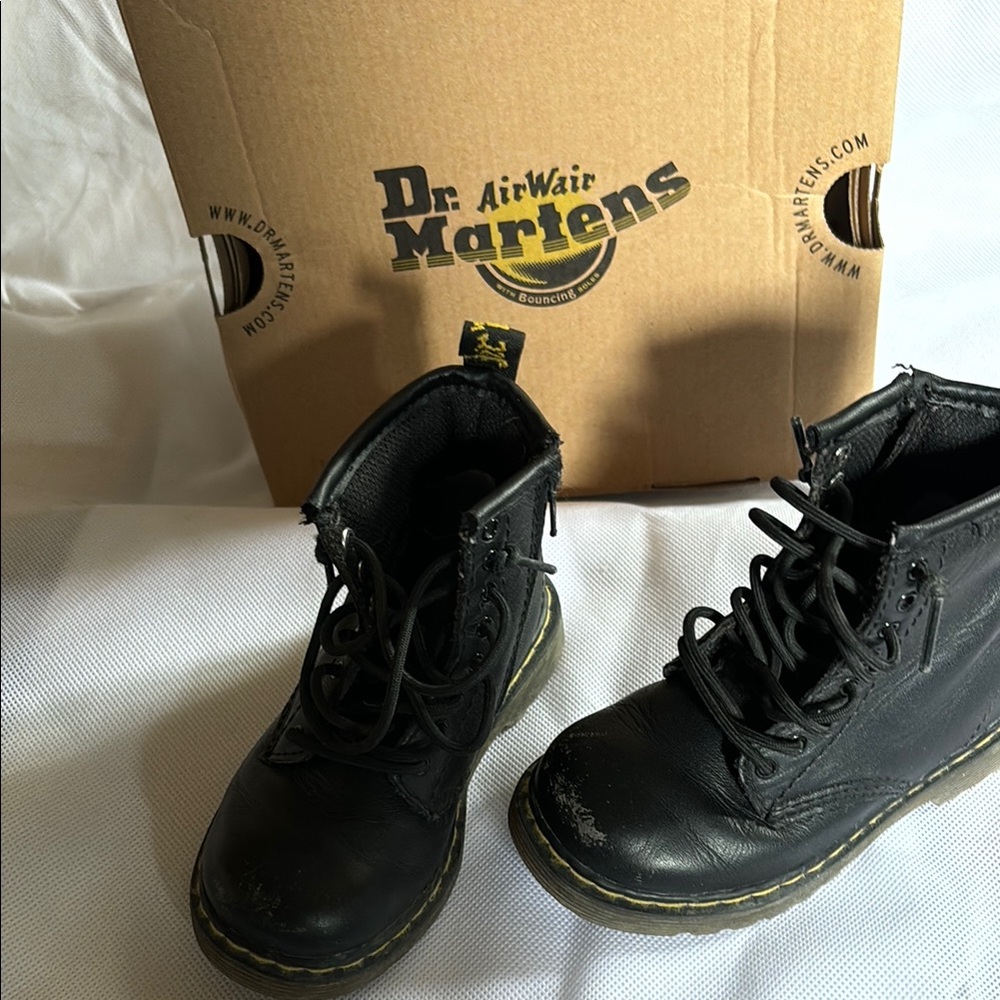 Dr. Martens Black Leather Lace-Up Boots